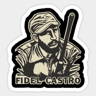 Fidel Castro's Anti-Capitalism Stance - Portrait Art Sticker